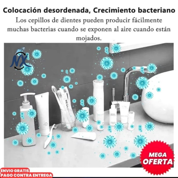 Portacepillos Esterilizador UV con Dispensador de Crema Dental | SteriClean Pro®