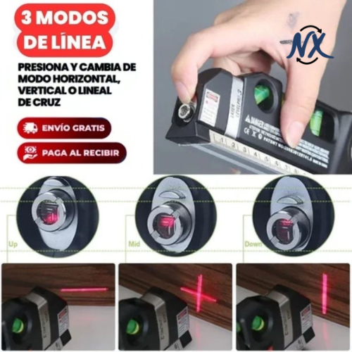 Metro Con Nivel Láser 4 en 1 FixitPro